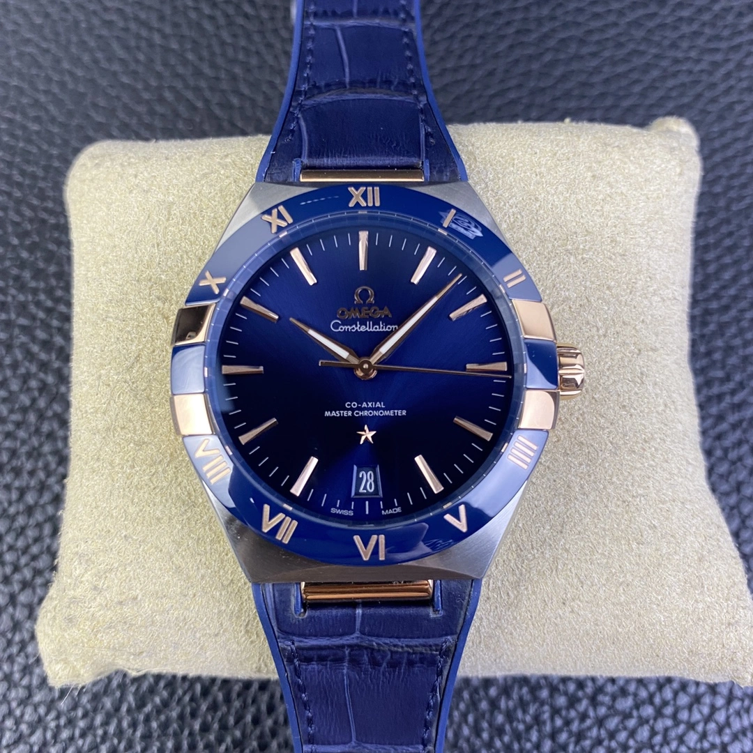 Refined CBD Factory Omega Constellation Master Chronometer 41mm Two-Tone Sedna Gold Blue Ceramic (131.23.41.21.03.001) 1:1 Super Clone -DD8900 Movement 325